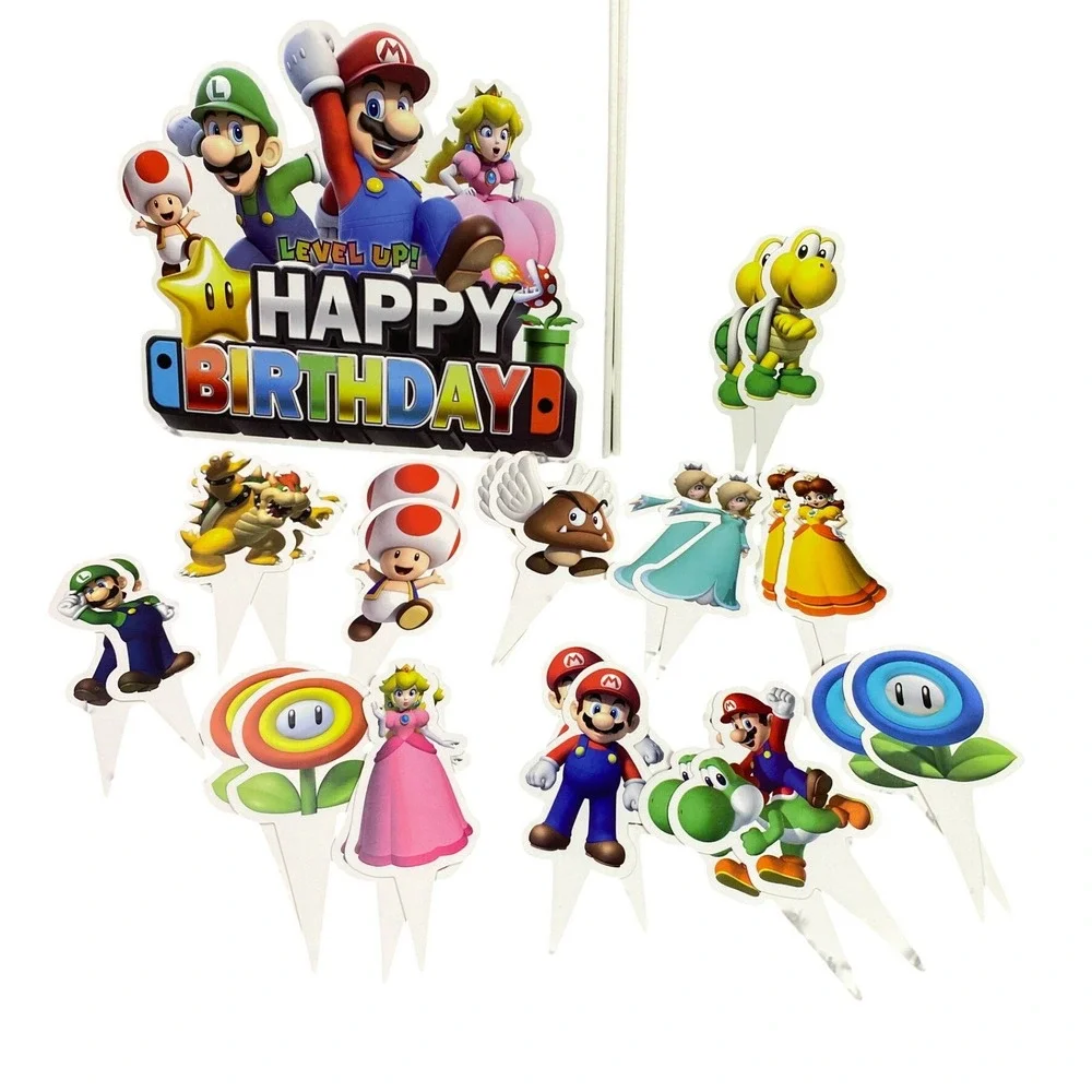Super Mario Birthday Party Supplies Decorations Backdrop Cake Toppers Balloons‎